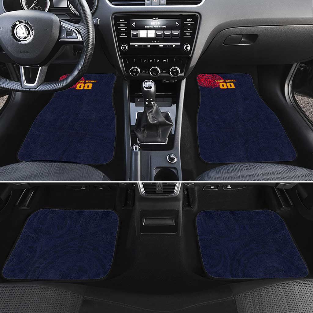 Personalized Adelaide Crows Polynesian Car Mats Tribal Chest and Sleeve Tattoo Heritage Warrior