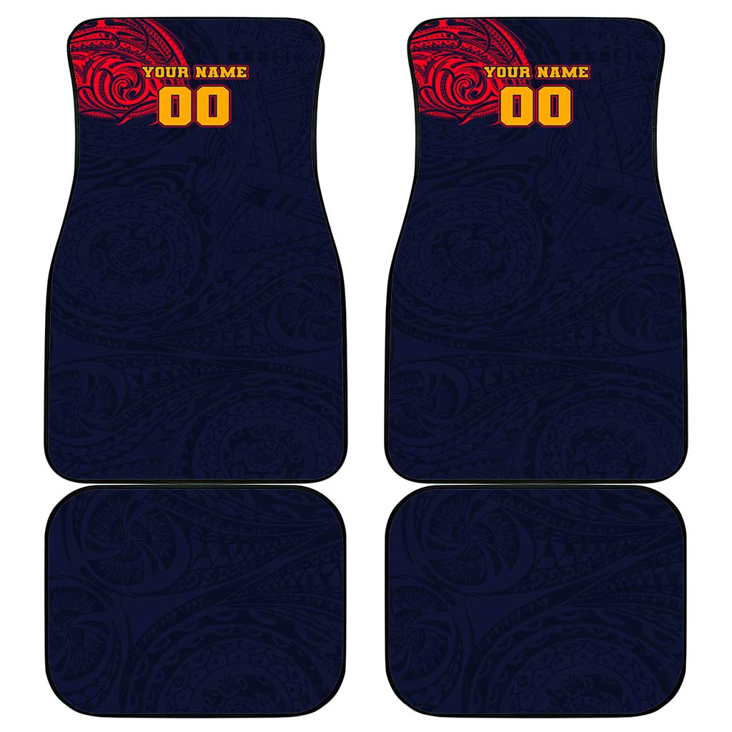 Personalized Adelaide Crows Polynesian Car Mats Tribal Chest and Sleeve Tattoo Heritage Warrior