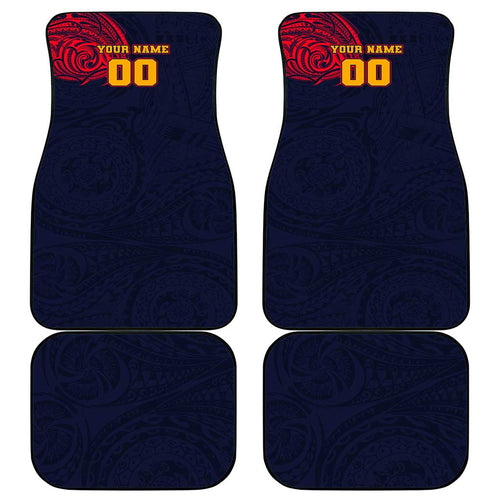Personalized Adelaide Crows Polynesian Car Mats Tribal Chest and Sleeve Tattoo Heritage Warrior
