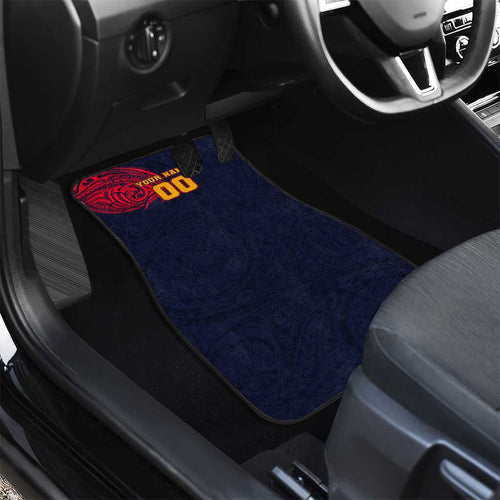 Personalized Adelaide Crows Polynesian Car Mats Tribal Chest and Sleeve Tattoo Heritage Warrior