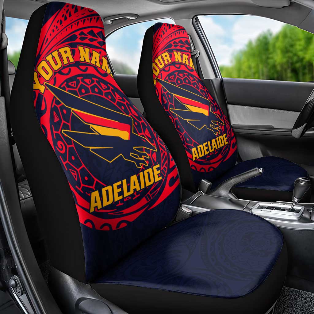 Personalized Adelaide Crows Polynesian Car Seat Cover Tribal Chest and Sleeve Tattoo Heritage Warrior