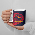 Personalized Adelaide Crows Polynesian Ceramic Mug Tribal Chest and Sleeve Tattoo Heritage Warrior