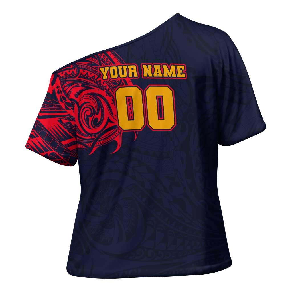 Personalized Adelaide Crows Polynesian Cross Shoulder Shirt Tribal Chest and Sleeve Tattoo Heritage Warrior