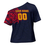 Personalized Adelaide Crows Polynesian Cross Shoulder Shirt Tribal Chest and Sleeve Tattoo Heritage Warrior
