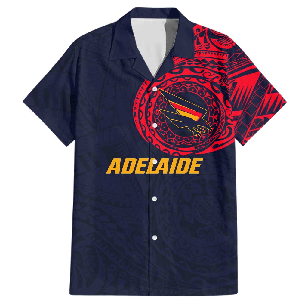 Personalized Adelaide Crows Polynesian Family Matching Tank Maxi Dress and Hawaiian Shirt Tribal Chest and Sleeve Tattoo Heritage Warrior