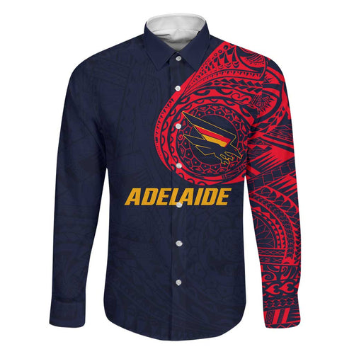 Personalized Adelaide Crows Polynesian Family Matching Tank Maxi Dress and Hawaiian Shirt Tribal Chest and Sleeve Tattoo Heritage Warrior
