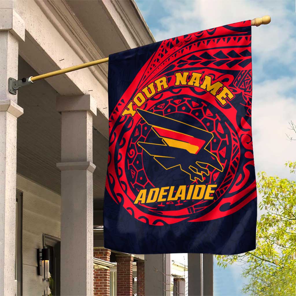 Personalized Adelaide Crows Polynesian Garden Flag Tribal Chest and Sleeve Tattoo Heritage Warrior