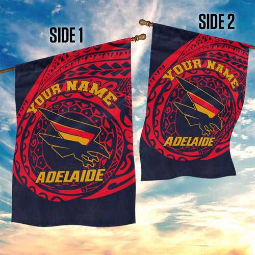 Personalized Adelaide Crows Polynesian Garden Flag Tribal Chest and Sleeve Tattoo Heritage Warrior