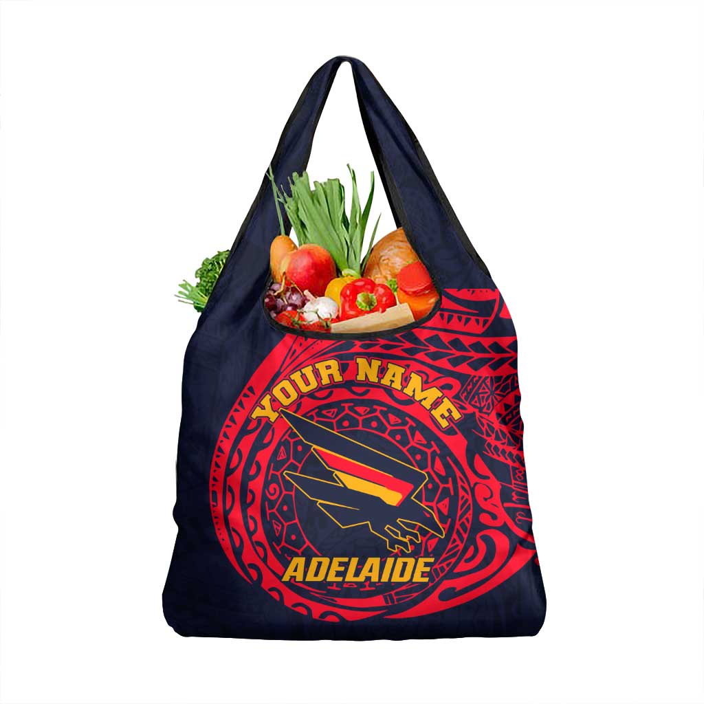 Personalized Adelaide Crows Polynesian Grocery Bag Tribal Chest and Sleeve Tattoo Heritage Warrior