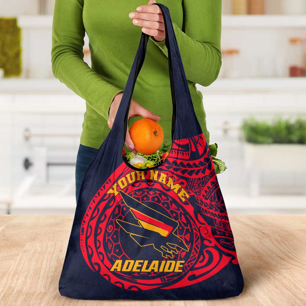 Personalized Adelaide Crows Polynesian Grocery Bag Tribal Chest and Sleeve Tattoo Heritage Warrior
