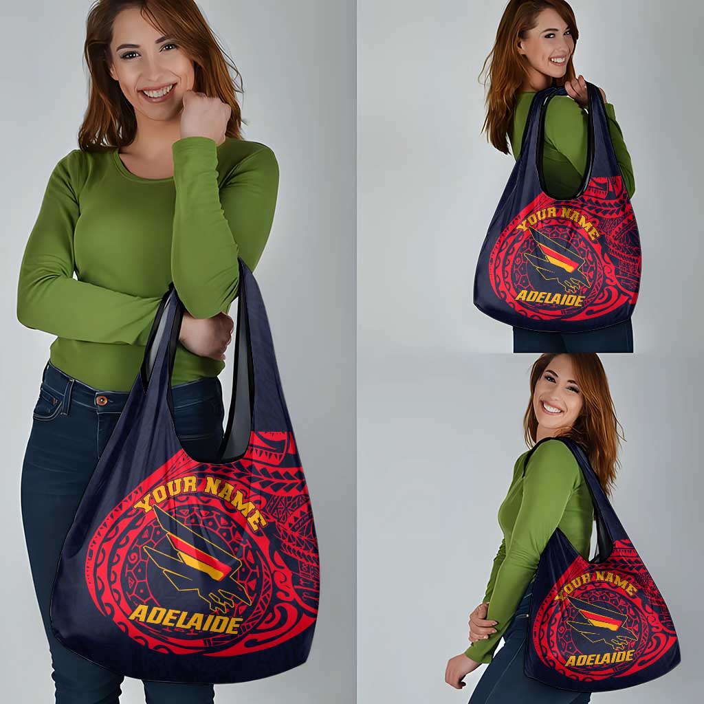 Personalized Adelaide Crows Polynesian Grocery Bag Tribal Chest and Sleeve Tattoo Heritage Warrior