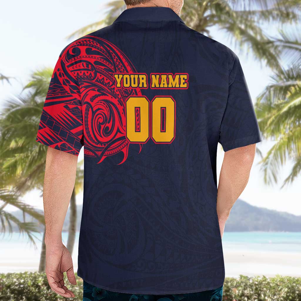 Personalized Adelaide Crows Polynesian Hawaiian Shirt Tribal Chest and Sleeve Tattoo Heritage Warrior