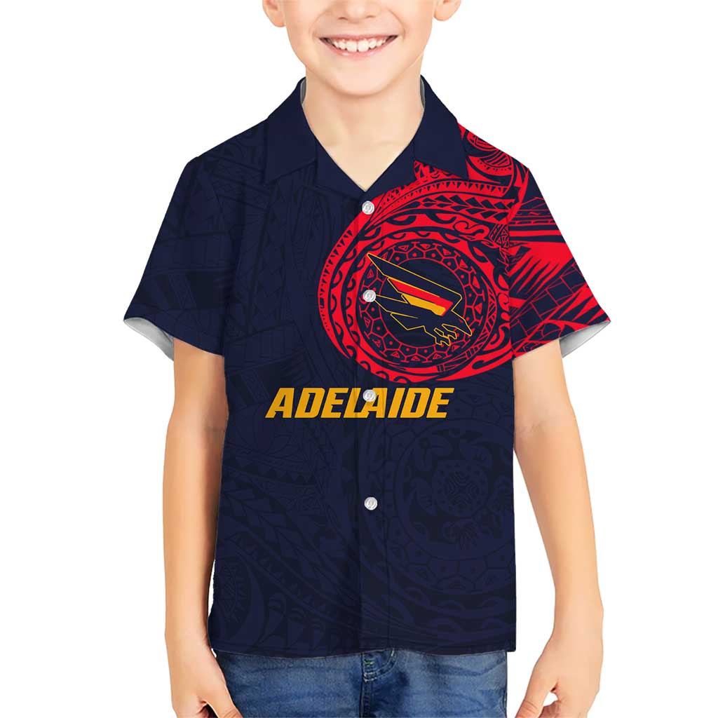 Personalized Adelaide Crows Polynesian Hawaiian Shirt Tribal Chest and Sleeve Tattoo Heritage Warrior