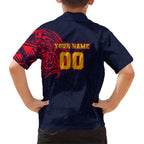Personalized Adelaide Crows Polynesian Hawaiian Shirt Tribal Chest and Sleeve Tattoo Heritage Warrior
