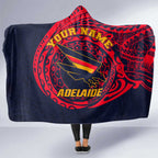 Personalized Adelaide Crows Polynesian Hooded Blanket Tribal Chest and Sleeve Tattoo Heritage Warrior