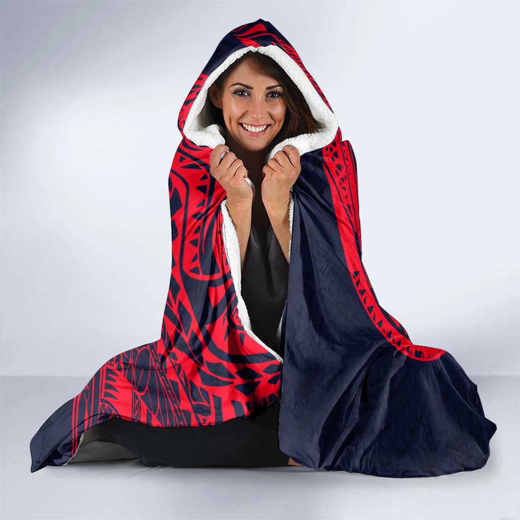 Personalized Adelaide Crows Polynesian Hooded Blanket Tribal Chest and Sleeve Tattoo Heritage Warrior