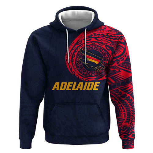 Personalized Adelaide Crows Polynesian Hoodie Tribal Chest and Sleeve Tattoo Heritage Warrior