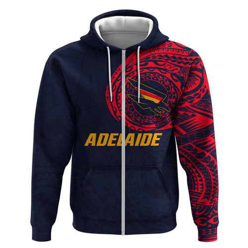 Personalized Adelaide Crows Polynesian Hoodie Tribal Chest and Sleeve Tattoo Heritage Warrior