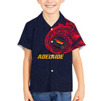 Personalized Adelaide Crows Polynesian Kid Hawaiian Shirt Tribal Chest and Sleeve Tattoo Heritage Warrior