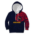 Personalized Adelaide Crows Polynesian Kid Hoodie Tribal Chest and Sleeve Tattoo Heritage Warrior