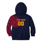 Personalized Adelaide Crows Polynesian Kid Hoodie Tribal Chest and Sleeve Tattoo Heritage Warrior