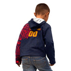 Personalized Adelaide Crows Polynesian Kid Hoodie Tribal Chest and Sleeve Tattoo Heritage Warrior