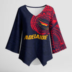 Personalized Adelaide Crows Polynesian Kimono Sleeve Blouse Tribal Chest and Sleeve Tattoo Heritage Warrior
