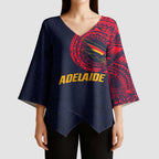 Personalized Adelaide Crows Polynesian Kimono Sleeve Blouse Tribal Chest and Sleeve Tattoo Heritage Warrior