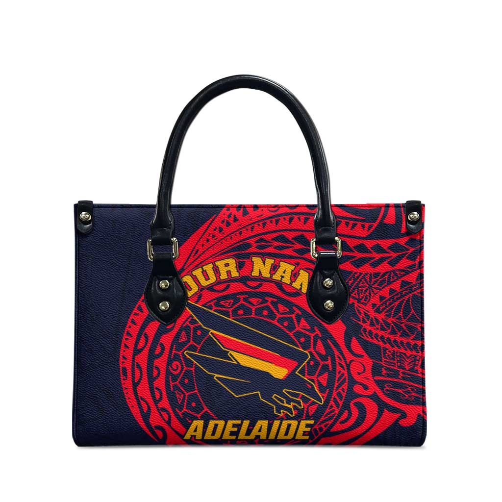 Personalized Adelaide Crows Polynesian Leather Bag Tribal Chest and Sleeve Tattoo Heritage Warrior