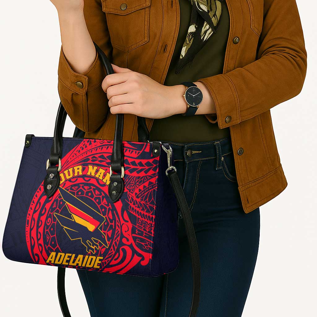 Personalized Adelaide Crows Polynesian Leather Bag Tribal Chest and Sleeve Tattoo Heritage Warrior