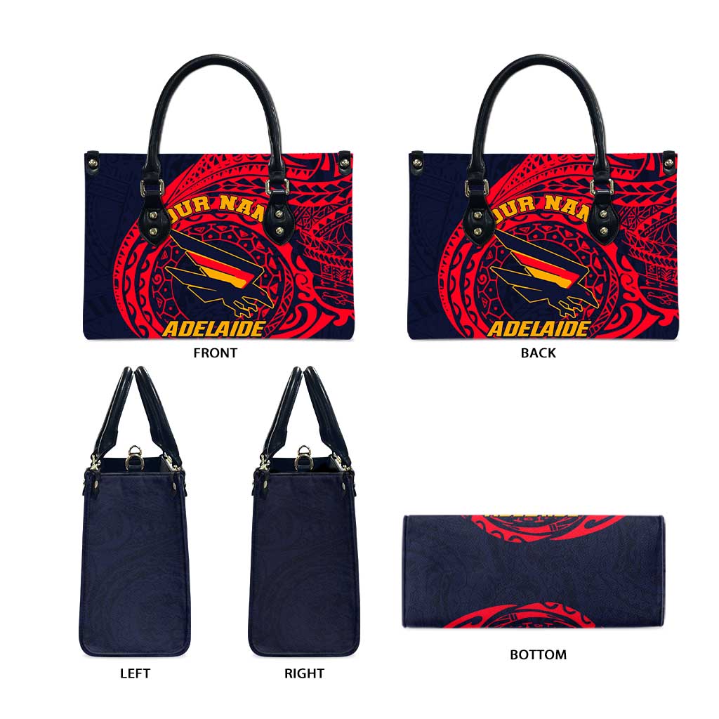 Personalized Adelaide Crows Polynesian Leather Bag Tribal Chest and Sleeve Tattoo Heritage Warrior