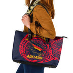 Personalized Adelaide Crows Polynesian Leather Tote Bag Tribal Chest and Sleeve Tattoo Heritage Warrior
