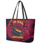 Personalized Adelaide Crows Polynesian Leather Tote Bag Tribal Chest and Sleeve Tattoo Heritage Warrior