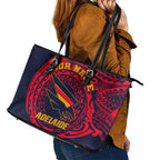 Personalized Adelaide Crows Polynesian Leather Tote Bag Tribal Chest and Sleeve Tattoo Heritage Warrior