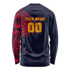 Personalized Adelaide Crows Polynesian Long Sleeve Shirt Tribal Chest and Sleeve Tattoo Heritage Warrior