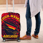 Personalized Adelaide Crows Polynesian Luggage Cover Tribal Chest and Sleeve Tattoo Heritage Warrior
