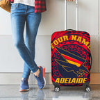 Personalized Adelaide Crows Polynesian Luggage Cover Tribal Chest and Sleeve Tattoo Heritage Warrior