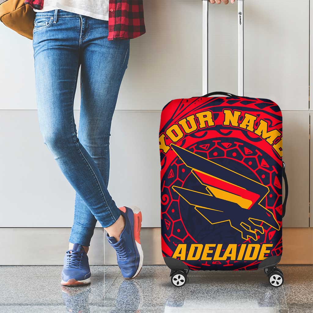 Personalized Adelaide Crows Polynesian Luggage Cover Tribal Chest and Sleeve Tattoo Heritage Warrior