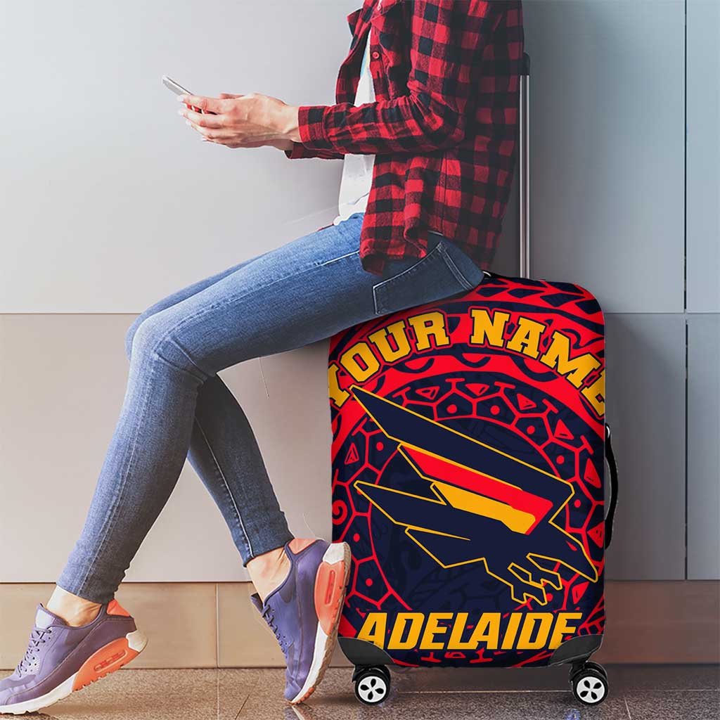 Personalized Adelaide Crows Polynesian Luggage Cover Tribal Chest and Sleeve Tattoo Heritage Warrior