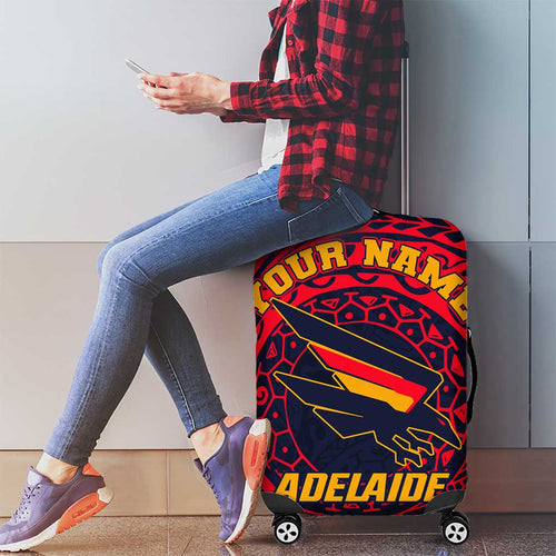 Personalized Adelaide Crows Polynesian Luggage Cover Tribal Chest and Sleeve Tattoo Heritage Warrior