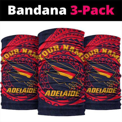 Personalized Adelaide Crows Polynesian Neck Gaiter Tribal Chest and Sleeve Tattoo Heritage Warrior