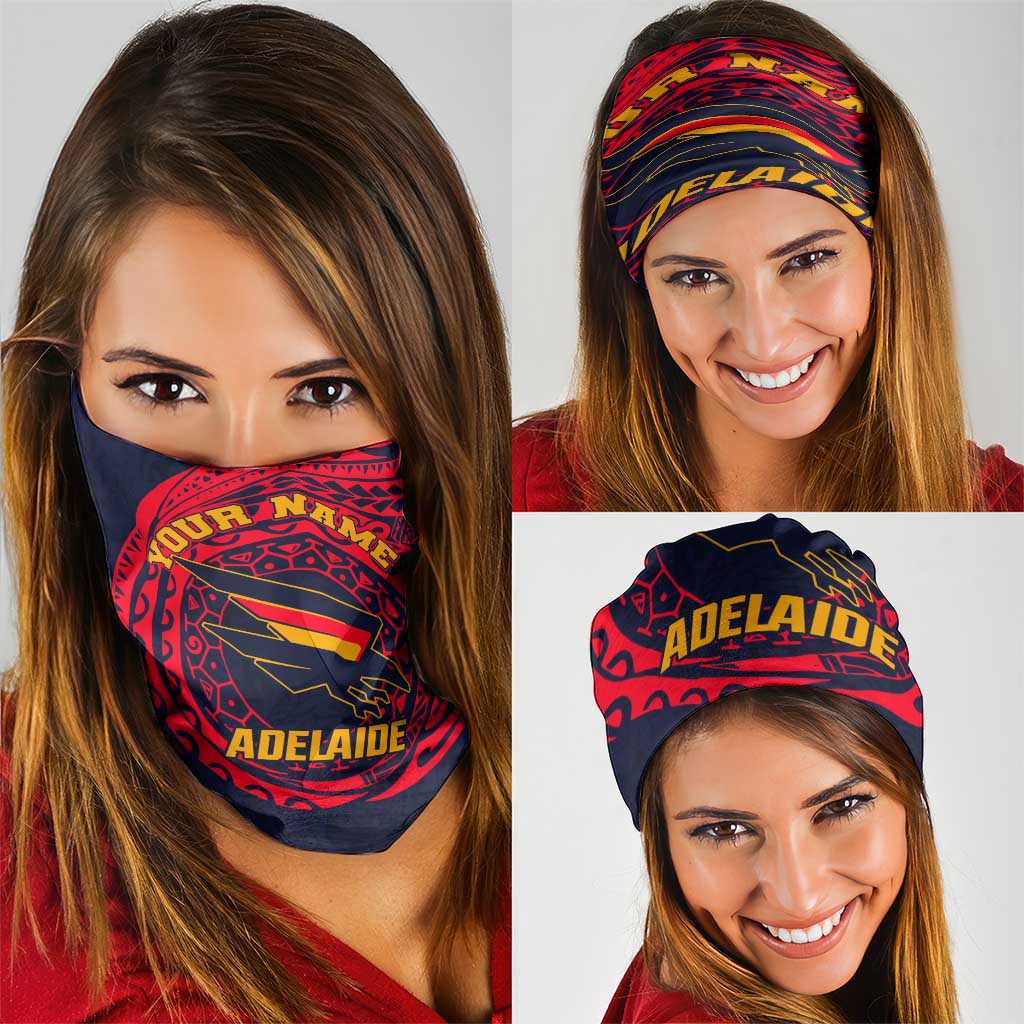 Personalized Adelaide Crows Polynesian Neck Gaiter Tribal Chest and Sleeve Tattoo Heritage Warrior