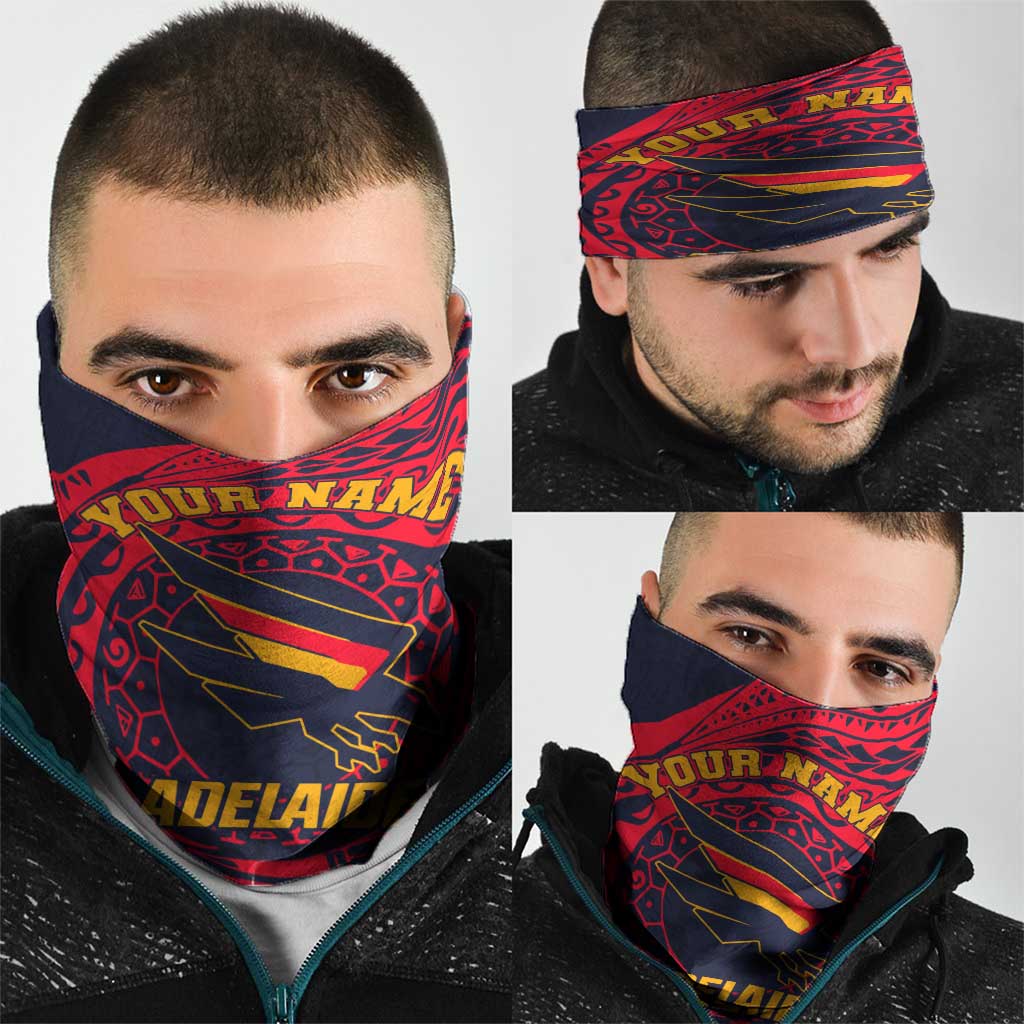 Personalized Adelaide Crows Polynesian Neck Gaiter Tribal Chest and Sleeve Tattoo Heritage Warrior