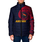 Personalized Adelaide Crows Polynesian Padded Jacket Tribal Chest and Sleeve Tattoo Heritage Warrior