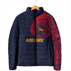 Personalized Adelaide Crows Polynesian Padded Jacket Tribal Chest and Sleeve Tattoo Heritage Warrior