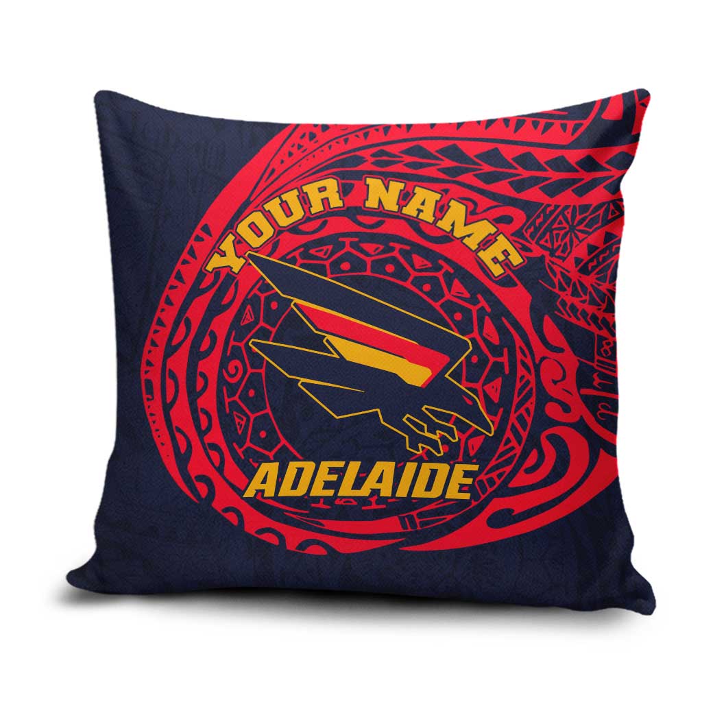 Personalized Adelaide Crows Polynesian Pillow Cover Tribal Chest and Sleeve Tattoo Heritage Warrior