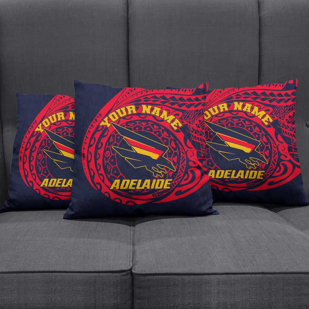 Personalized Adelaide Crows Polynesian Pillow Cover Tribal Chest and Sleeve Tattoo Heritage Warrior