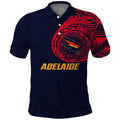 Personalized Adelaide Crows Polynesian Polo Shirt Tribal Chest and Sleeve Tattoo Heritage Warrior