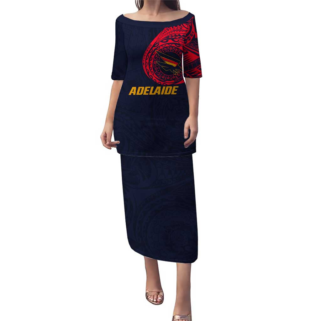 Personalized Adelaide Crows Polynesian Puletasi Tribal Chest and Sleeve Tattoo Heritage Warrior