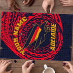 Personalized Adelaide Crows Polynesian Puzzle Tribal Chest and Sleeve Tattoo Heritage Warrior